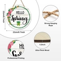 Spring welcome door sign featuring a cute frog design with HELLO Spring text and pink flowers - Frog Lotus Leaf Floral Style (Style K)