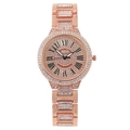 Orologio donna lusso oro rosa con quadrante a numeri romani e strass scintillanti - Oro rosa