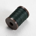 Spool of dark green 0.4mm round waxed thread for leather sewing on a brown plastic bobbin - 0.4mm/110m / #17 Dark Green