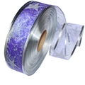 Nastro in organza viola con stelle argentate glitterate per decorazioni natalizie - Nastro Viola Chiaro con Glitter Monostrato 100 Yard