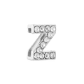 Polished silver alloy letter Z charm with pave-set crystals for 10mm DIY wristbands - Letter Z / 10mm Full Drill Letter / Silver