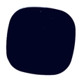 Portable oval contact lens case in solid black finish with minimalist storage design - Black