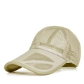 Casquette de baseball en maille respirante beige avec visière courbée de protection - M(56-59CM) / Kaki