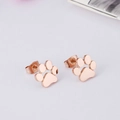 Orecchini a perno chic in acciaio inossidabile oro rosa con impronta di zampa animale - Orecchini Oro Rosa
