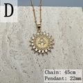 Macro view of 22mm Virgin Mary pendant with cubic zirconia and 45cm gold chain - D-Sunburst Relief