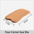 Rectangular Vietnamese sandalwood massage tool with smooth edges and natural wood grain - Scented Wood Square Scraping Plate