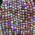Polished purple Emperor Stone loose beads with natural texture for DIY jewelry making - White Purple Emperor Stone