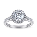 Anello elegante in argento sterling S925 con zircone da 1,2 carati e incastonatura halo - Taglia US 4 / Zirconia Bianca/Tonalità Argento