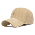Berretto da baseball beige spigato con un piccolo emblema corona d'oro davanti - Cachi