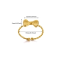 Dettaglio dell'anello a fiocco placcato oro 18K con segni di dimensioni e misure - Stile Corda Intrecciata con Fiocco (JZ6841G)