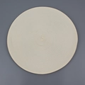Handcrafted round woven placemat in cream white color with circular pattern - 18cm / Milky White