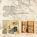 Travel Notes retro washi tape set with 8 rolls of gold foil floral vintage stickers - 8 Rolls Set / Travel Notes