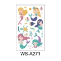 Waterproof cartoon mermaid temporary tattoo sticker sheet for children style WS-A271 - Mermaid (WS-A271)
