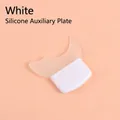 White silicone eyeliner stencil tool with crescent design for eye makeup application - Short Handle / White