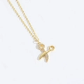 Collana con ciondolo a forbice placcata in oro con zirconi brillanti e catenina - Forbici