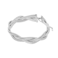 Detail of silver triple-strand twisted snake bone necklace with lobster clasp and K18 tag - Silver Necklace