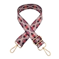 Close-up of geometric fabric strap with gold metal hooks for crossbody bags - No. 209