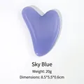 Herzförmiges Gua Sha Tool aus Harz in Himmelblau für Gesichtsmassage, Gewicht 20g - Himmelblau
