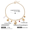 Collana in acciaio inossidabile dorato con perle e ciondoli a tulipano, lunga 45cm - Stile Perla Cuore Fiore (JDN0205007)