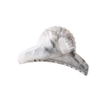 Elegant shell-shaped hair claw clip with grey and white marble pattern design - Grey Shell 10.5cm
