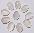 Oval 10x14mm milky white natural stone cabochons for jewelry making DIY - Agate