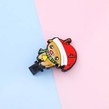 Cartoon gingerbread man hair clip with Christmas hat and bell for holiday kids hair styling - Deer
