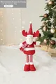 Plush Christmas reindeer doll with telescopic legs in red and white 52cm height - Reindeer (Small)