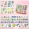 Pink cartoon sticker and washi tape gift set for DIY journaling and scrapbooking projects - CICI's Weekend Park (4 Stickers + 4 Tapes)