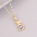 Dettaglio del ciondolo a forma di topo in oro 18K con glitter e strass scintillanti - Topo (1# Topo)