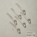 Set of 6 transparent teardrop ornaments with ripple texture and hanging loops - Small Water Drops 10cm 6Pcs