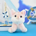 Detailed macro shot of a cute pink and white plush puppy pendant with nautical props - Pink / 12cm