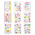 Waterproof luminous floral and butterfly temporary tattoo stickers set with feather designs - 9 Pcs Set Fluorescent CSYG001-009