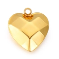 Poliertes Gold-Herzanhänger aus Edelstahl mit geometrischem Facettenschliff-Design - 18mm Stil (KLJ4976-Z) / Gold