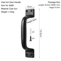 Industrial black cast iron door handle with mounting screws and expansion tubes - Matte Black