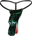 Funny green crocodile novelty thong for men with googly eyes and red mouth detail - Crocodile