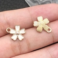 DIY cherry blossom enamel flower pendant in white and gold with faux pearl center - 1Pc White Cherry Blossom Pearl 12x15mm