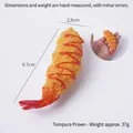 Realistic tempura shrimp keychain 9.7cm length fried food model for bag decoration - Ketchup Breaded Tempura Big Shrimp (No Ring)