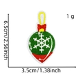 Detailed size view of Christmas ball embroidery patch with red bow and snowflake motif - Christmas Patch 10# (Snowflake Ornament)
