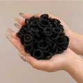 Elastici per capelli neri spessi ad alta elasticità per donna in confezione sfusa - Confezione in busta / 28# Nero (100 Pezzi in Busta)