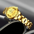 ORUSS gold vintage minimalist watch with small metal bracelet strap and calendar feature - All Gold Gold Dial (980)