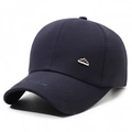 Gorra de béisbol azul marino con bordado Fashion y emblema metálico para hombre - Ajustable / Azul marino