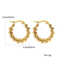 Golden olive leaf wreath hoop earrings with 2.3cm diameter and 5.2g weight specs - XYE0060-Leaf Pattern