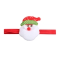Dettaglio di un cerchietto di Babbo Natale in peluche per bambini con velluto rosso - Stile Babbo Natale C