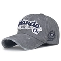 Berretto da baseball vintage grigio lavato con ricamo Orlando e dettagli usurati - Regolabile / Grigio