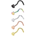 L-förmige Herz-Nasenstecker Set in Silber, Gold, Roségold, Schwarz und Regenbogenfarben - Gebogene Barbell / Gold