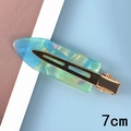 7cm Haarklammer mit blau-grünem Farbverlauf, Perlglanzeffekt und goldener Metallbasis - Blaugrüner Farbverlauf (Acetat 14#) / 7cm