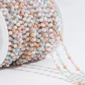 Colorful macaron crystal beads on 18k gold plated stainless steel chain for DIY jewelry - 4mm (1m/Pack) / Gold Chain - Pink Blue Orange