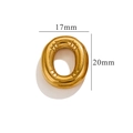Golden oval bubble pendant 17mm x 20mm minimalist charm necklace accessory - Gold O