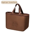 Caramel coffee insulated lunch bag with 'You Are My Sunshine' print and top handle - Single Layer / Caramel color