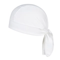 Elastic white paisley-style pirate bandana cap with adjustable rear tie straps - One Size / Solid White
